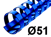 legatoria SpiraliPlastiche PerRilegatura combBIND, 51mm, BLU Formato: A5. 14 anelli. Diametro: 51mm, ovale. Capacit: 450 fogli BRA5014BL050