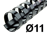 legatoria SpiraliPlastiche PerRilegatura combBIND, 11mm, NERO Formato: A4. 21 anelli. Diametro: 11mm. Rilega fino a 80 fogli. BRA1121NE100