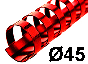 legatoria SpiraliPlastiche PerRilegatura combBIND, 45mm, ROSSO Formato: A4. 21 anelli. Diametro: 45mm. Rilega fino a 390 fogli..
