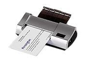 acco Scanner per biglietti da visita  Piccolo scanner per biglietti da visita. Scansione su fronte e su retro. Supporto multilingue (UK, FR, SP, IT, DE, NL) e riconoscimento delle parole per esportare in un foglio elettronico il testo scannerizzato.  KEN1500112