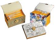 gbc Portadocumento rivestito in carta fantasia a 8 scomparti Colori assortiti, formato: 27,5x21,5 cm LEB0250