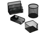 gbc Set da scrivania. 4 pezzi in rete metallica NERO LEB1424N