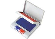 gbc Cuscinetto a 2 colori duplex, cm 10x10,5 BLU E ROSSO LEB1488