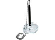 gbc Stiloforo. Base con catenella e penna a sfera. Colore trasparenre Refill nero. Formato base: 5,5x8x3 cm LEB1701