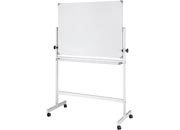 gbc Lavagna magnetica con ruote 90x120cm scrivibile a secco su entrambi i lati. Complete di vaschetta portaccessori. Struttura di sostegno di sostegno in metallo verniciato con ruote LEB2599
