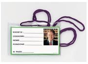 gbc Portabadge con cordoncino Nero, formato: 105x67 cm LEB31100NB