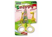 gbc Forbice con lama stampata 13cm, punta arrotondata lama in acciao inox. Impugnatura in gomma, fantasie assortite. In blister LEB4449B