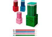 gbc Matita vellutata tigrata con gomma le matite sono raccolte in un bicchiere ricoperto di velluto uguale a quello delle matite. Disponibili in rosa. blu, verde, rosso LEB4556