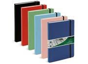 gbc Rubrica con copertina cartonata in tessuto 6,5x10,5cm colori assortiti, 80 pagine, con tasca a soffieto nel retro copertina, elastico di chiusura LEB472