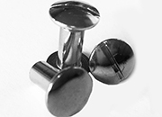 gbc Viti sepolte nichelate, lunghezza mm 10 tornite, diametro 5mm, una testa fissa ed una mobile LEB50010