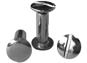 gbc Viti sepolte nichelate, lunghezza mm 15 tornite, diametro 5mm, una testa fissa ed una mobile LEB50015