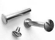 gbc Viti sepolte nichelate, lunghezza mm 25 tornite, diametro 5mm, una testa fissa ed una mobile LEB50025