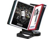 gbc Portadepliant A5 sfogliabile con 10 portaschede in acrilico trasparente con bordo nero, Il supporto inclinabile in metallo pu essere posizionato su tavolo oppure a parete LEB5009