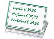 gbc Targhetta portanome in acrilico per scrivania, PIEGHEVOLE Formato: 80x50 mm LEB50978