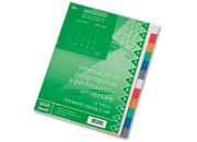 gbc Intercalari 12, tasti colorati in pvc. A4 per intercalare fogli in formato A4 (21x29,7cm). Perforazione universale. 12 colori assortiti LEB5412