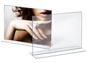 gbc Portadepliant in acrilico a disposizione ORIZZONTALE BIFACCIALE Formato 21x30 cm. La disposizione perfettamente verticale consente di inserire un depliant visibile su entrambi i lati LEB7085