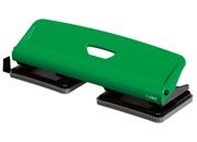 gbc Perforatore in metallo a 4 fori fissi VERDE-NERO, perfora fino a 25 fogli (2,5mm), foro diametro 6mm LEB740