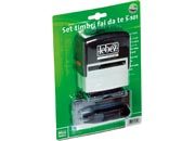 gbc Timbro componibile personalizzabile fai a te, mm 59x23, 6 righe completo di 328 caratteri altezza 3mm, 264 caratteri altezza 4mm, 1 pinzetta LEBS501