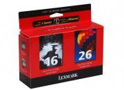 consumabili 80D2126BL  LEXMARK CARTUCCIA INK-JET RAINBOW PACK 410/275 PAGINE PACK 1 BLISTER SENZA ANTIACCHEGGIO 16+26 COLORJETPRINTER Z/13/23/24/25/33/34/35 SERIE Z/500/600 MULTIFUNCI�N X/74/75/1110/1130/1150/2200 LEX80D2126BL