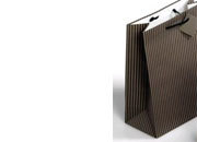 gbc Shopper a righe 26x32,7cm, spessore 13cm MARRON.  Con bigliettino integrato nel manico NIJ4333ma