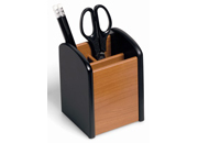 gbc Bicchiere portapenne da scrivania in legno bicolore, 3 scomparti NIJ5418