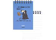 gbc QuadernoBlack&WhiteRuggeri SpiralatoInTesta 50fogliA7 Righe8mm, PecoraNera formato A7, legatura: W.O. in testa, foliazione: 50 fogli, carta da 80gr, righe da 8mm, soggetto: fai lamore non fare la guerra RUG6740.01.UB