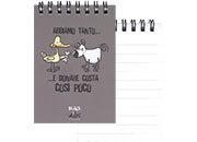 gbc QuadernoBlack&WhiteRuggeri SpiralatoInTesta 50fogliA7 Righe8mm, ANATRA formato A7, legatura: W.O. in testa, foliazione: 50 fogli, carta da 80gr, righe da 8mm, soggetto: Abbiamo tanto e donare costa cos poco RUG6740.01.UD