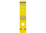 gbc Copridorso autoadesivo in CARTA stampata GIALLO misura: 70x345mm, dotato di foro adattabile a qualsiasi registratore, retro adesivo coprente, disponibile in 4 colori brillanti: giallo, rosso, verde, blu SEI58012706