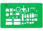 gbc Mascherina normografo per Rapidograph, Sanitari 1-100 2 mascherine cm 6,5 x 11 VIB300