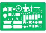 gbc Mascherina normografo per Rapidograph, Sanitari 1-50 2 mascherine cm 11,7 x 18,5 VIB301