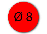 wereinaristea Bollini autoadesivi, CartaROSSA, diametro 8 in foglietti formato A5 (148x210mm), 294 etichette per foglio API114303