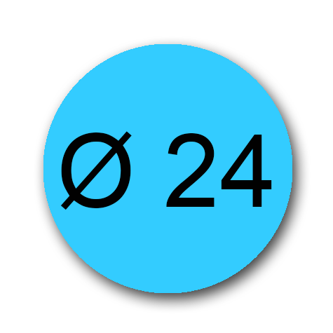 wereinaristea Bollini autoadesivi, CartaAZURRO, diametro 24 in foglietti formato A5 (148x210mm), 40 etichette per foglio.