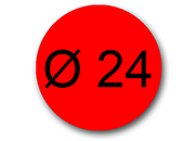 wereinaristea Bollini autoadesivi, CartaROSSA, diametro 24 in foglietti formato A5 (148x210mm), 40 etichette per foglio API114323