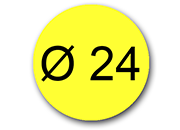 wereinaristea Bollini autoadesivi, CartaGIALLA, diametro 24 in foglietti formato A5 (148x210mm), 40 etichette per foglio API114324