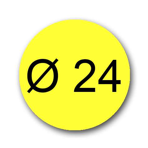 wereinaristea Bollini autoadesivi, CartaGIALLA, diametro 24 in foglietti formato A5 (148x210mm), 40 etichette per foglio.