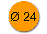 wereinaristea Bollini autoadesivi, CartaARANCIONE, diametro 24 in foglietti formato A5 (148x210mm), 40 etichette per foglio API114325