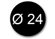 wereinaristea Bollini autoadesivi, CartaNERA, diametro 24 in foglietti formato A5 (148x210mm), 40 etichette per foglio API114327