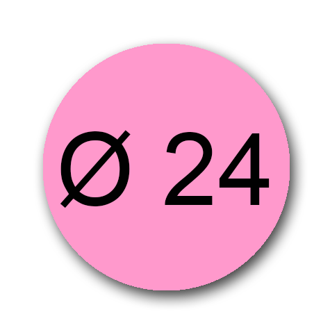 wereinaristea Bollini autoadesivi, CartaROSA, diametro 24 in foglietti formato A5 (148x210mm), 40 etichette per foglio.