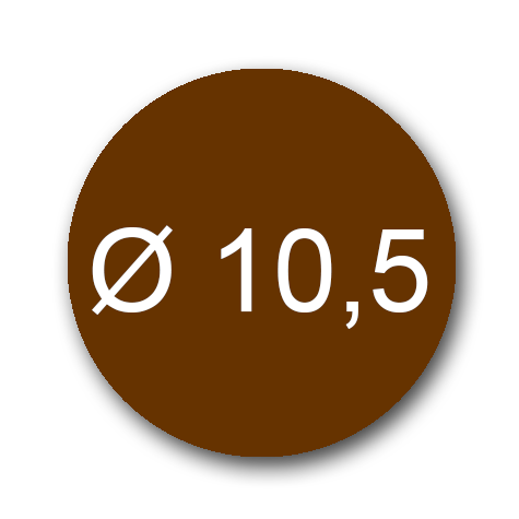 wereinaristea Bollini autoadesivi, CartaMARRONE, diametro 10,5 in rotolo da 5192 etichette.