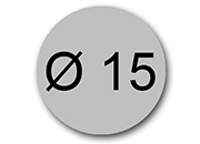 wereinaristea Bollini autoadesivi, CartaARGENTO, diametro 15 in foglietti formato 12x7,7mm, 28 etichette per foglio.