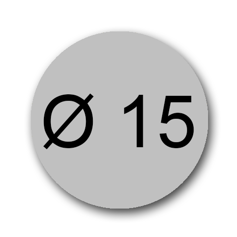 wereinaristea Bollini autoadesivi, CartaARGENTO, diametro 15 in foglietti formato 12x7,7mm, 28 etichette per foglio.