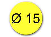 wereinaristea Bollini autoadesivi, CartaGIALLA, diametro 15 in rotolo da 2832 etichette.