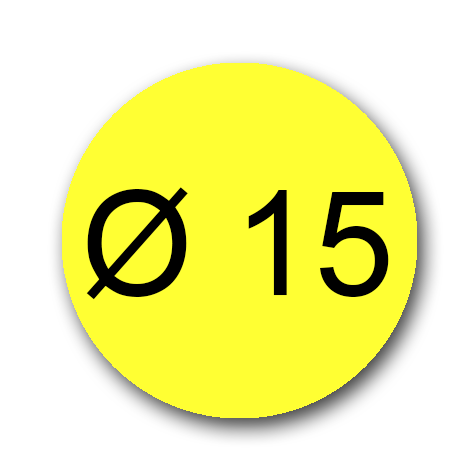 wereinaristea Bollini autoadesivi, CartaGIALLA, diametro 15 in foglietti formato A5 (148x210mm), 96 etichette per foglio.