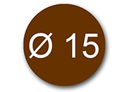 wereinaristea Bollini autoadesivi, CartaMARRONE, diametro 15 in foglietti formato A5 (148x210mm), 96 etichette per foglio API114317ma