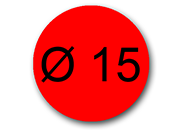 wereinaristea Bollini autoadesivi, CartaROSSA, diametro 15 in rotolo da 2832 etichette.