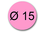 wereinaristea Bollini autoadesivi, CartaROSA, diametro 15 in rotolo da 2832 etichette.