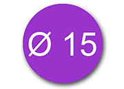 wereinaristea Bollini autoadesivi, CartaVIOLA, diametro 15 in foglietti formato A5 (148x210mm), 96 etichette per foglio.