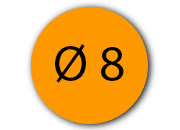 wereinaristea Bollini autoadesivi, CartaARANCIONE, diametro 8 in foglietti formato A5 (148x210mm), 294 etichette per foglio API114305