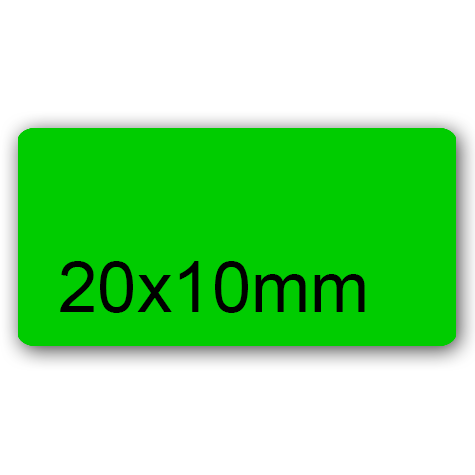 wereinaristea EtichetteAutoadesive rettangolari colorate,  VERDE, 20x10mm, (10x20mm), in rotolo da 3540 etichette.