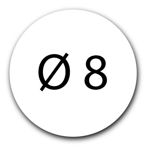 wereinaristea Bollini autoadesivi Agipa, CartaBIANCA, diametro 8 in foglietti formato A5 (148x210mm), 294 etichette per foglio.